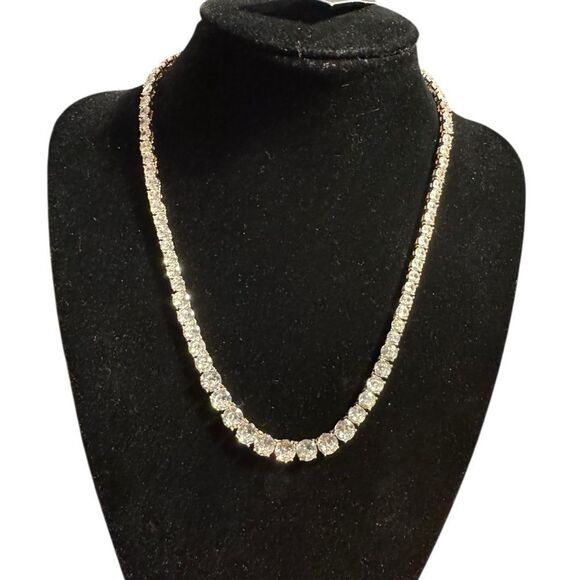 Anne Klein Crystal Tennis style 16” Necklace - Picture 1 of 4